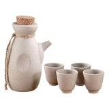 Beige Ceramic Sake Cup Set with Smooth Finish and Comfortable Edges, Ideal for Home, Parties, and V1192-AZ-W-25471
