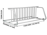 10 Holders Floor Bike Rack, 59" Length All-Steel Grid Bike Rack, 10-Bike Capacity Dual-Side Storage V952-TCJ-10C0000000001V0