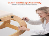 Ergonomic Kneeling Chair, Wooden Posture Knee Chair with Adjustable Thick Foam Cushions & Solid Wood V952-JYKGYMBSBDLWFBRDG001V0