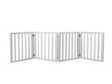 Wooden Pet Gate Dog Fence Retractable White 600x 3MM PT1060-4-WH_NZ