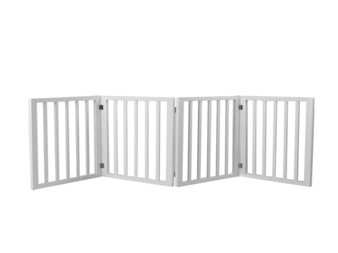 Wooden Pet Gate Dog Fence Retractable White 600x 3MM PT1060-4-WH_NZ