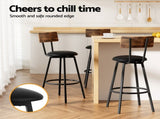 Artiss 2X Industrial Bar Stools Upholstered Counter Chairs Steel Frame Anti-Scratch BA-U-4789-WALX2