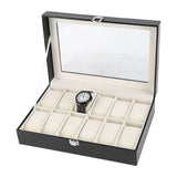 12 Soft Pillow Watch Box Jewelry Display Storage Organizer Box Case Black V1294-YM0722-JY01726-01