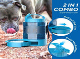 Portable Pet Water Bottle with Built-in Bowl Leak-Proof, Large Capacity 77oz for Camping, Hiking, V1341-ZY-BDSN4FC5-GREEN