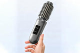 2 in 1 Cordless Hair Straightener Brush Curling Iron with LCD Display-Grey V1263-JX-7413-2