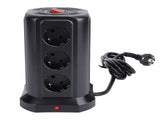 Tower Power with Protector Switch Multiple Ports Vertical Space Saving Electric Tower Power V1294-YM0901-3114240085711