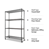 Modular Wire Storage Shelf 1200 x 450 x 1800mm Steel Shelving V63-841051