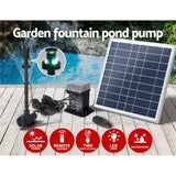 Gardeon Solar Pond Pump with Battery Kit LED Lights 9.8FT FOUNT-POND-B-DX120