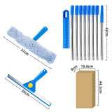 3.1m Extendable Window Squeegee Cleaner Kit with Long Handle for Glass Shower Car and RV V1263-JX-8047