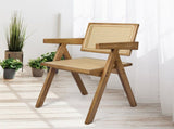 Levede 2x Dining Chair Solid Wood Rattan Natural CH1101-2-NT