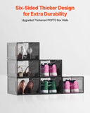 VEVOR Shoe Storage Boxes, 6 Pack Clear Stackable Shoe Boxes Storage Organizers with Magnetic Door, V952-KDDQTMCXXHQKWZQRS001V0