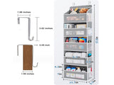 Grey Heavy Duty 5-Tier Over-The-Door Hanging Organizer - Space-Saving Storage with Clear Windows & V888-ELOSUNG32040