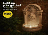 Gardeon Solar Fountain Water Feature Wall Mount Garden Fountains 77CM Beige FOUNT-LION-BGWH