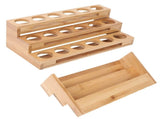 35mm Hole Diameter Bamboo Essential Oil Bottle Display Rack Stand Essential Oil Storage Box V1294-YM0901-3118200114311