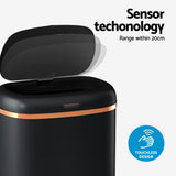 Devanti 38L Motion Sensor Bin Rubbish Automatic Black SB-40L-S06-BK