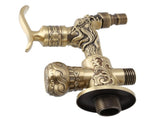 G1/2 Wall Mounted Washing Machine Faucet Brass Retro Hot Cold Water Tap Bathroom Supplies V1294-YM0718-3112200148311