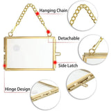 4 Pcs Specimen Metal Photo Frame,Double Floating Picture Frames,Golden Hanging Glass Picture V1192-AZ-W-17543