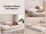 Giselle wedge pillow headboard with non-flattening shredded foam core, perfect for dorm reading or HBP-HRNECK-COR-WH-Q