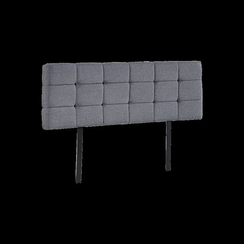 Linen Fabric Queen Bed Deluxe Headboard Bedhead - Grey V63-821433