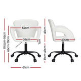 Artiss Office Chair Mid Back White OCHAIR-H-2018-WH