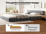 Artiss Queen Size Bed Frame Plush Soft Headboard Velvet Platform Base for Modern Bedrooms Grey BFRAME-F-HAVEN-Q-GY-AB