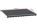 Instahut Retractable Folding Arm Awning Manual Sunshade 4Mx3M Grey AWN-B-ARM-40X30-GREY