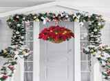 Pre Lit Christmas Hanging Basket Flocked with Mixed Decorations and LED Lights Artificial Frosted V1294-YM0523-10323269