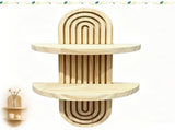 2-Tier Solid Wood Floating Wall Shelf Wall Mounted Storage Rack for Bedroom Living Room Bathroom, V1237-ZY-924-046