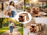 Small Teddy Bear Dog Carrier Bag Breathable Tote
Plush Bear Design, Breathable Mesh, Wide Shoulder V1107-CS-YTCH25