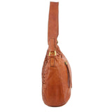 Pierre Cardin Woven Leather Ladies Crossbody Messenger Bag Travel - Cognac V563-PC-3306-COGNAC
