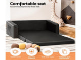 Keezi Kids Sofa 2 Seater Children Flip Open Couch PU Leather Armchair Black KID-SOFA-BK
