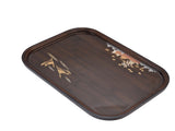 Bamboo Tea Tray Japanese Simple Novel Beautiful Resin Walnut Tea Tray for Home UseRounded Square V1294-YM0715-3118210341015
