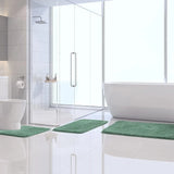 3 Piece Bathroom Rug Set, Soft Microfiber Absorbent Non Slip Bath Mats for Toilet Tub, Sage Green V1188-MS-721-022