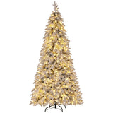 Jingle Jollys Christmas Tree 2.1m Flocking Pencil Tree LED Xmas 860 Tips White XM-TR-PENCIL-7FT-LED