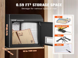 Through The Door Key Drop Box, Heavy Duty Steel Through the Doorbox with 12" Combination Lock, V952-CMXBXMMSBLACBDP02V0