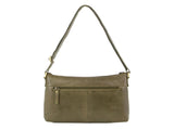 Pierre Cardin Womens Leather Perforated Cross Body Bag w/ Stud Detailing Travel - Olive V563-PC-3344-OLIVE