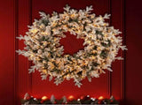 Christabelle Large 1.2m Christmas Wreath Snowy Dorchester with LED Lights Front Door Decoration 112_NATSD122