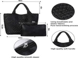Woven Tote Bag for Women Soft Leather Handbag with Pocket V1263-JX-3497