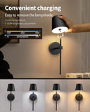 Wireless Wall Lamps 2-pack, LED Lamps with Rechargeable Battery, Stepless Dimmable with Remote V1188-ZXY-117-0082