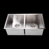 820x457mm Handmade Stainless Steel Undermount / Topmount Kitchen Laundry Sink with Waste V63-772955