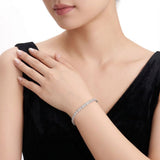 Elevate your everyday elegance with a Square Moissanite Tennis Bracelet in Sterling Silver, V1341-ZY-TX3SBRNT-MOISSANITE-PREMIUMS925