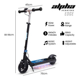 ALPHA Edge Electric Scooter Kids/Teens, 16km/h Max, Adjustable Height, UL Certified, AU Compliant, V219-TRNESCAL2BLA