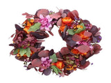 Artificial Wreath Vibrant Colors Retro Simulated Autumn Wreath with Flowers Leaves for Front Door V1294-YM0901-3115250068111