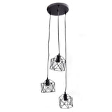 Antique Pendant Lampshade E27 3 Head Retro Unique Style Hanging Light Shade for Home Cafes 85240V V1294-YM0715-3119220094311