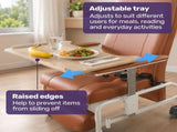 EQUIPMED Deluxe Mobile Geriatric Recliner Day Chair, Adjustable and Removable Meal Tray, Drop Down V219-HELGCHMH6BRA