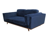 32 Seater Sofa BlueFabric Lounge Set for Living Room Couch with Wooden Frame V43-SET-YOK-3+2-BU