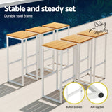 Gardeon 7-Piece Outdoor Bar Set Table Chairs Patio Bistro Set 6 Seater ODF-BARSET-WPC-7SET-AB