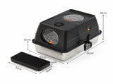 Black Large Stainless Steel Cat Litter Box, Foldable Covered Cat Litter Tray with Round Top & Round V1243-MSPT144-BLACK-M-OO