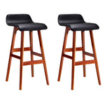 Artiss 2x Bar Stools Wooden Stool Black BENT-C-077-BKX2