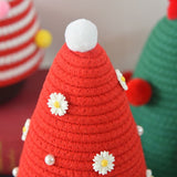 Christmas-themed cotton yarn woven storage basket, Christmas tree-shaped desktop storage box with V1265-AU-043-HONG